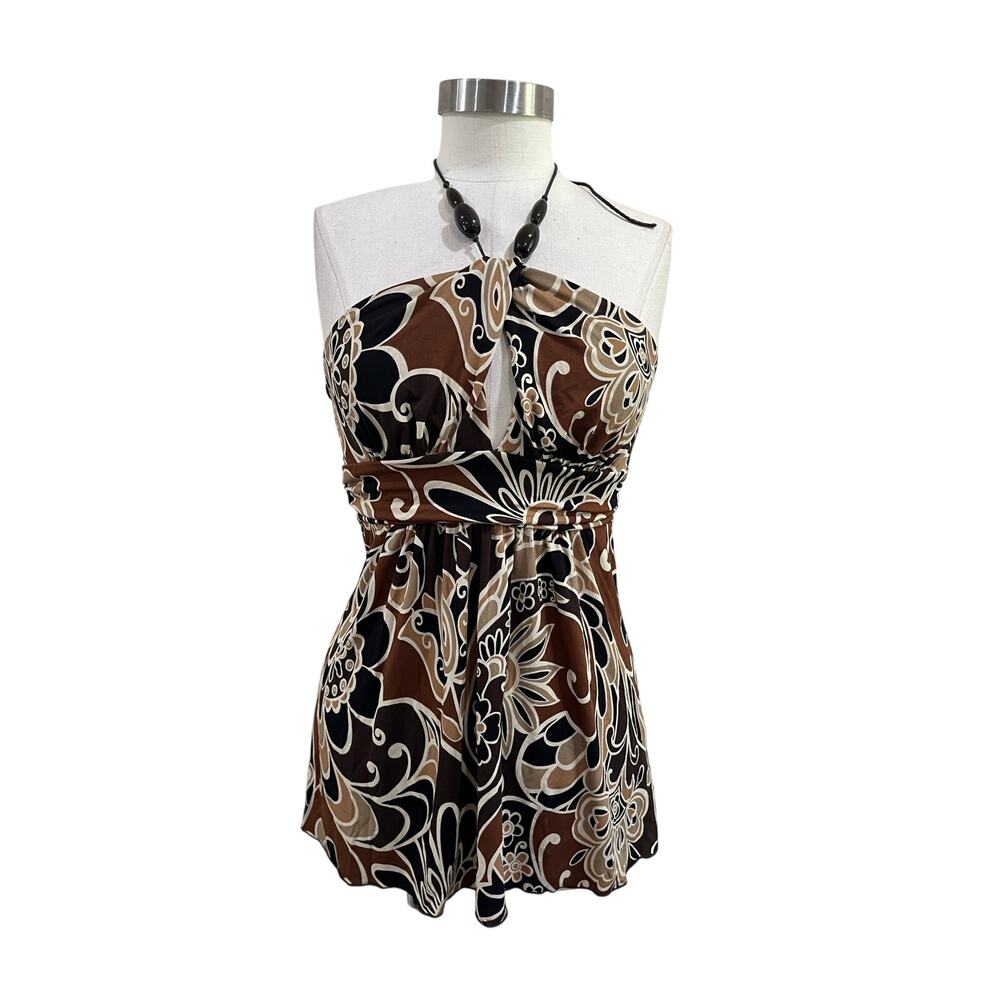 IZ Byer California Y2K Halter Top Beaded Boho Festival Size Medium‎